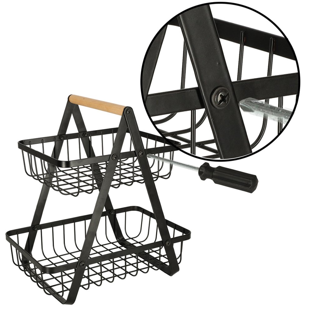 Metāla Grozs Turētājs Augļiem un Dārzeņiem, 29 cm | Metal Basket Holder for Fruits and Vegetables (4)