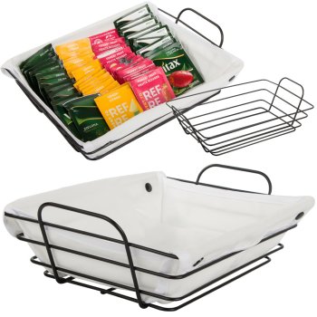 Loft Metāla Stiepļu Grozs Virtuvei Augļu Maizei Ar Oderi | Metal Wire Basket For Kitchen Fruit Bread With Lining