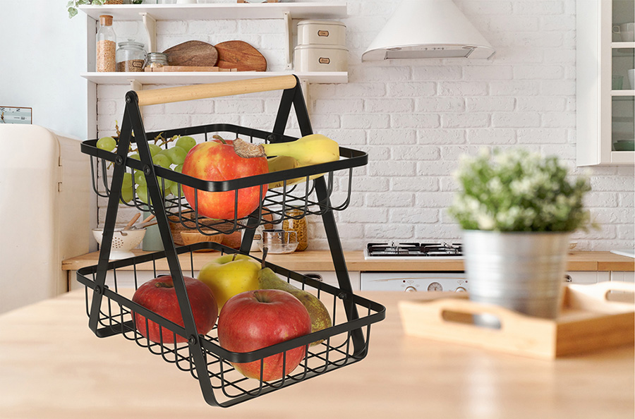 Metāla Grozs Turētājs Augļiem un Dārzeņiem, 29 cm | Metal Basket Holder for Fruits and Vegetables (3)