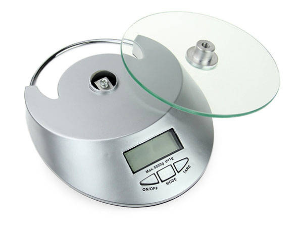 Stikla elektroniskie virtuves svari ar pulksteni, 5 kg un 1 g (3)
