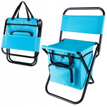 Salokams tūrisma, makšķerēšanas krēsls ar termosomu | Portable Folding Fishing Chair with Thermobag
