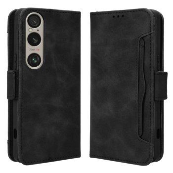 Sony Xperia 1 VI Wallet Design Multiple Card Slots Stand Leather Phone Case Cover, Black | Telefona Vāciņš Maciņš...