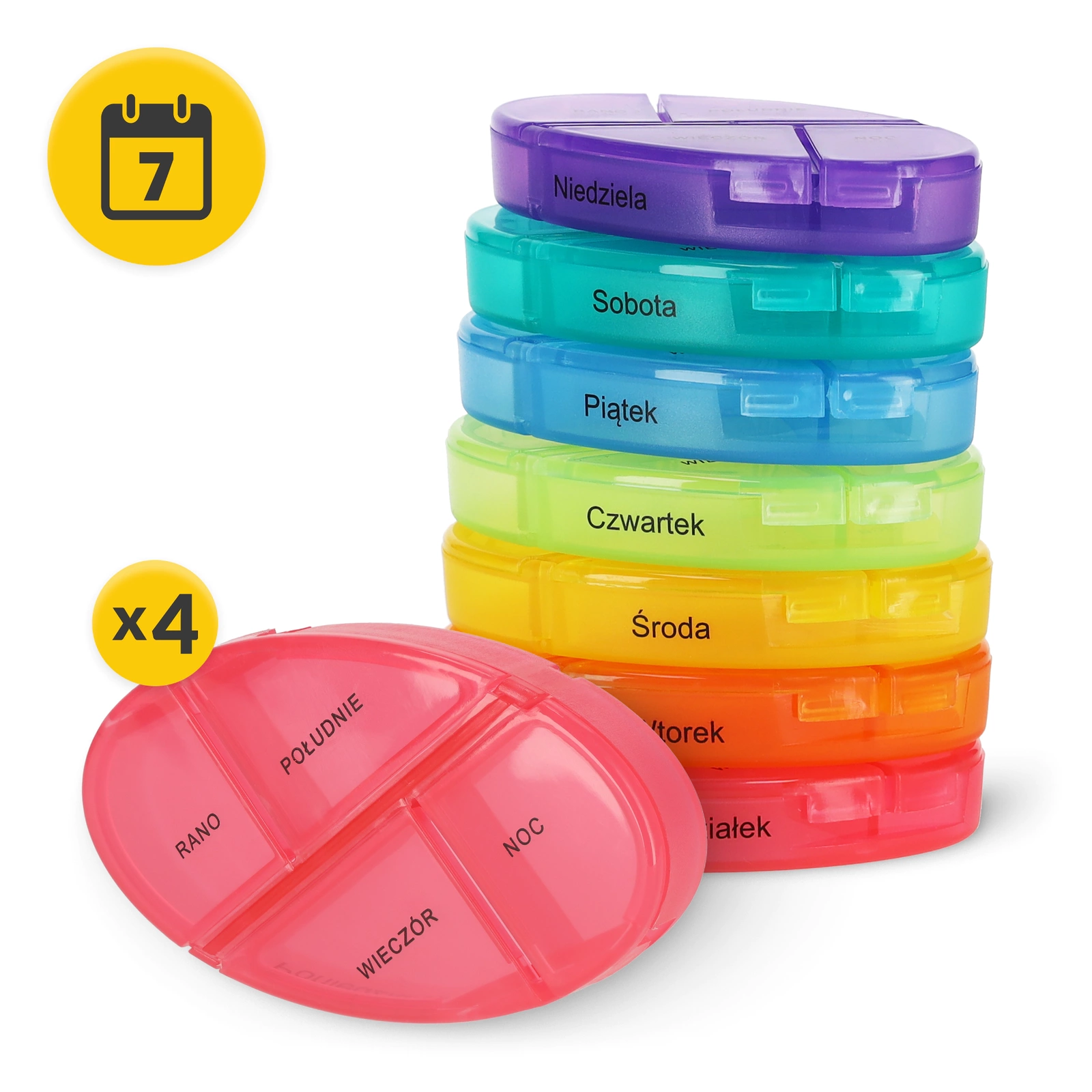 Nedēļas zāļu organizators 4FIZJO MAX, 7 dienas, 4 nodalījumi dienā (0)