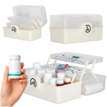 Organizators Pirmās Palīdzības Komplekts Medikamentu Uzglabāšanai, 29x16x15cm l Organizer Box First Aid Kit