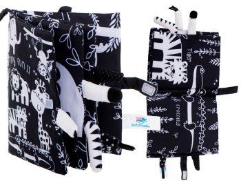 Bērnu Mīksta Auduma Maņu Sensora Pieskāriena Grāmata ar Dzīvnieku Astēm, Safari | Kids Baby Soft Fabric Sensory...