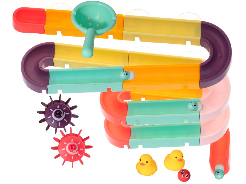 Bērnu Vannas Ūdens Rotaļu Slidkalniņš ar Pīlēm | Kids Bath Toy Water Slide with Ducks (3)