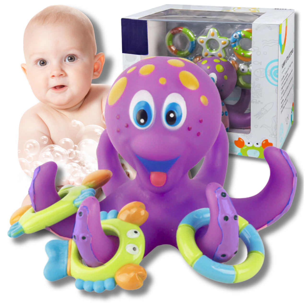 Bērnu vannas rotaļlieta, peldošs astoņkājis | Octopus Bathtub Toy