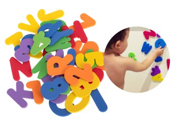 Putu Peldošās Vannas Rotaļlietas Skaitļi Burti, 36 gab. | Foam Floating Bath Toys Numbers Letters