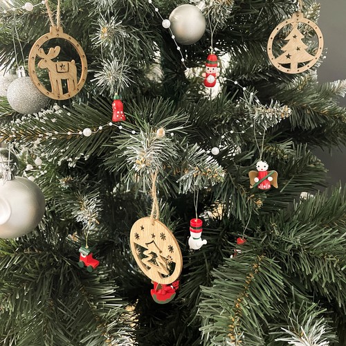 Dekorācija Koka Ziemassvētku Rotājums Rotaļlietas, 10 gab. | Tree Decoration Wooden Christmas Toys Baubles (1)
