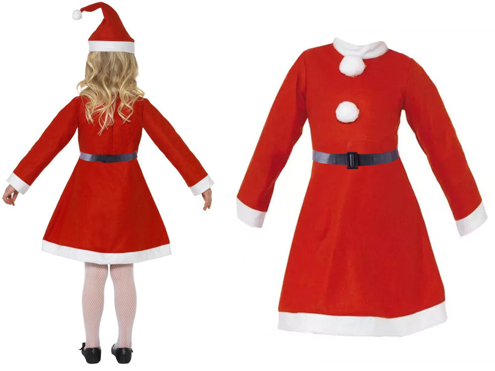Santa Claus Salaveča kostīms kleita ar cepir meitenei | Costume for girl (3)