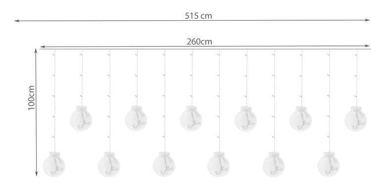 Ziemassvētku Virtene Dārza Dekorācijas Apgaismojums 108 LED Lampiņas Spuldzes IP44, Silti Baltas | Christmas Lights... (4)