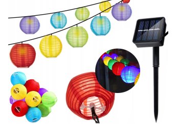 Āra Dārza Dekoratīvā Virtene 10 LED Lampiņas Lukturi ar Saules Bateriju Paneli, 3 m | Outdoor Garden Decorative...