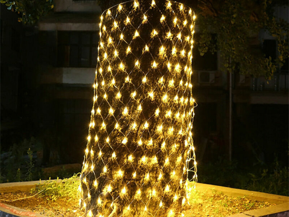 Āra gaismas tīkls 100 LED Ziemassvētku lampiņas, silti balts 1x2m (3)