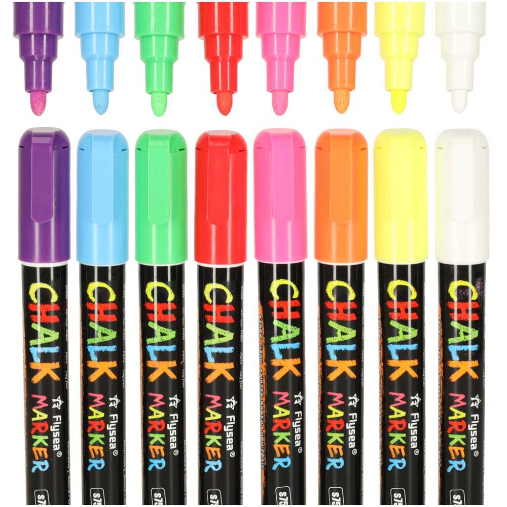 Krīta Marķieri Zīmēšanai uz Stikla Keramikas un Tāfelēm, 8 gab. | Chalk Markers (3)