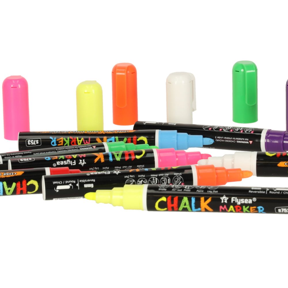 Krīta Marķieri Zīmēšanai uz Stikla Keramikas un Tāfelēm, 8 gab. | Chalk Markers (1)