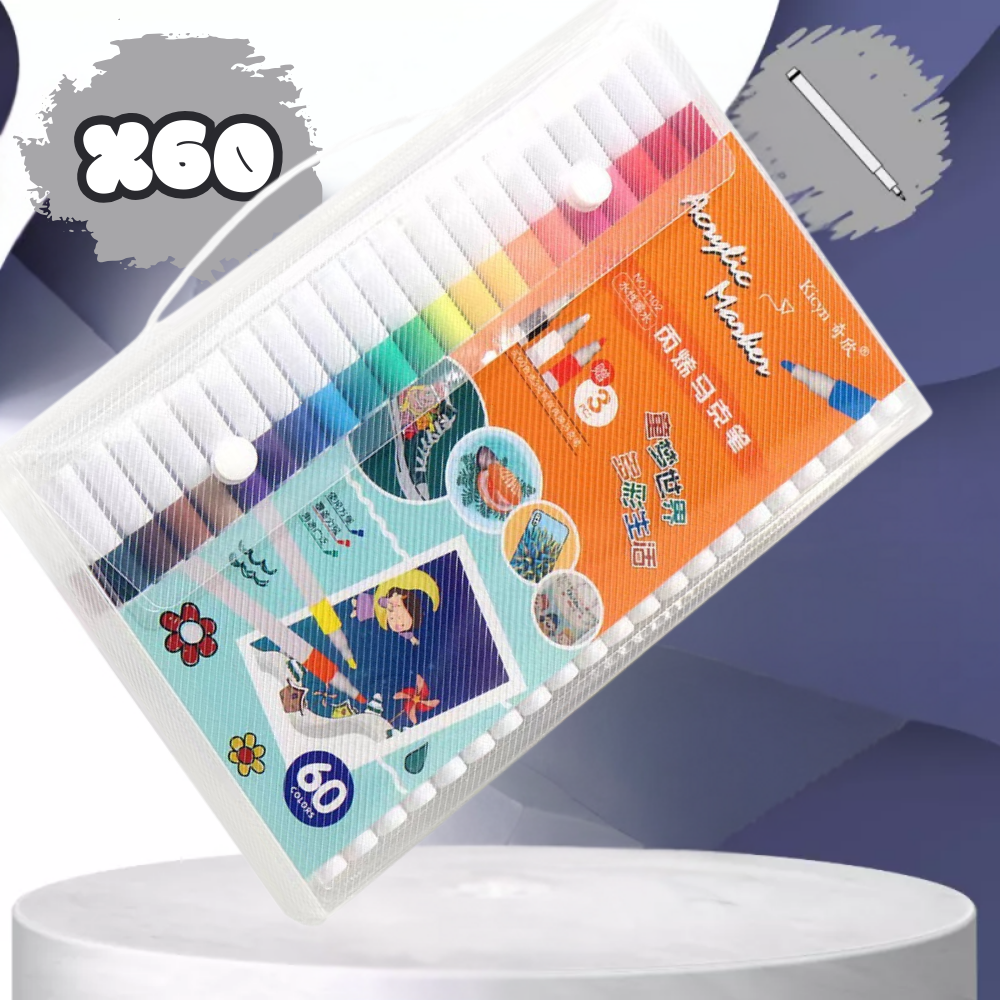 60 gab. komplekts, akrila marķieri dažādām virsmām | Acrylic Markers (1)