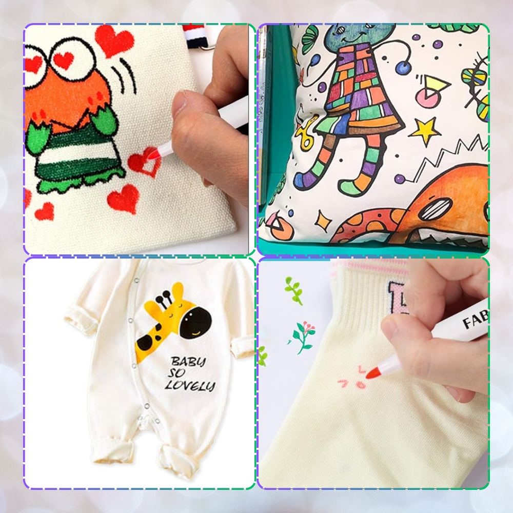 Flomāsteri Marķieri Audumam Apģērbiem, 6 krāsu komplekts | Textile Markers (2)