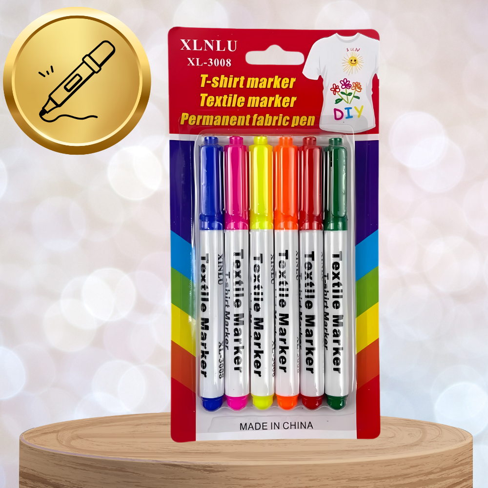 Flomāsteri Marķieri Audumam Apģērbiem, 6 krāsu komplekts | Textile Markers (7)