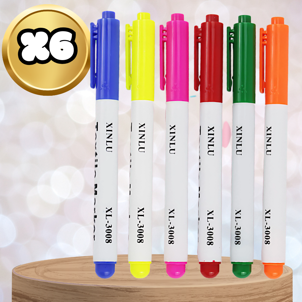 Flomāsteri Marķieri Audumam Apģērbiem, 6 krāsu komplekts | Textile Markers (8)