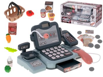 Rotaļu Kases Aparāts Ar karti un piederumiem/produktiem + 24 el. | Toy Cash Register with Accessories