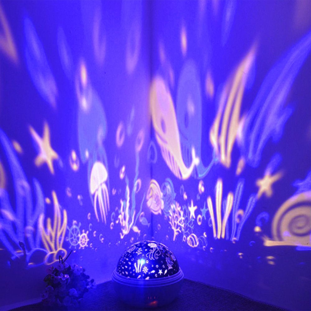 Rotējoša Bērnu Nakts Lampa Projektors Diskobumba | Kids Bedside Lamp Projector Night Light (0)