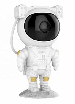 Astronauta formas LED zvaigžņu projektors ar tālvadību, balts