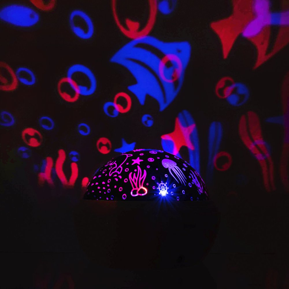 Rotējoša Bērnu Nakts Lampa Projektors Diskobumba | Kids Bedside Lamp Projector Night Light (9)