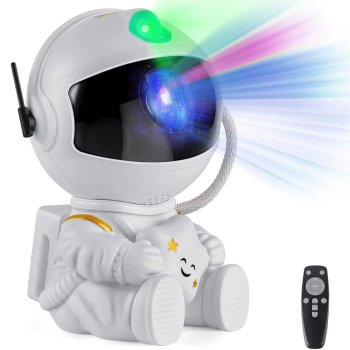 Zvaigžņu projektors astronauts galaktikas naktslampiņa ar LED un pulti